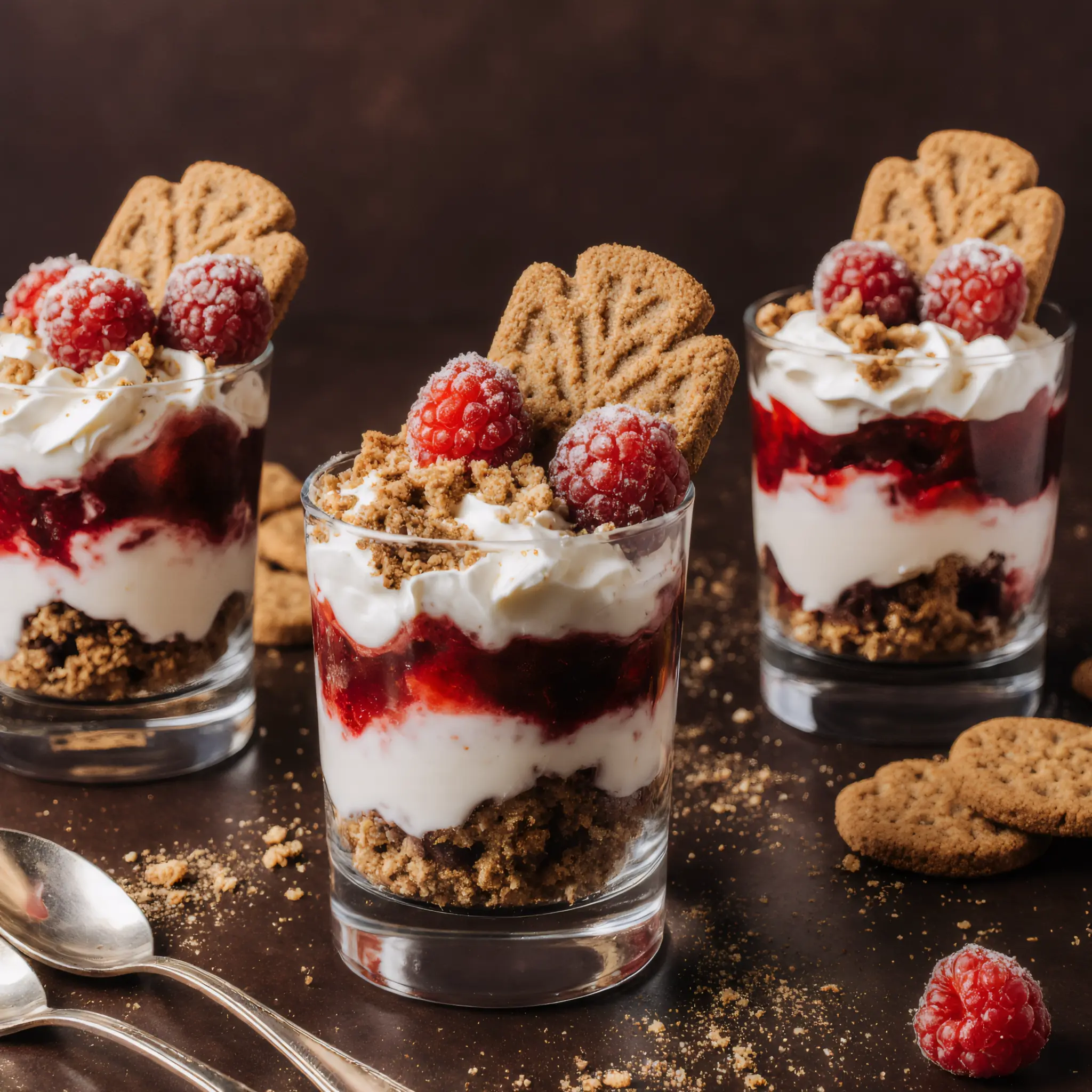 Spekulatius Dessert mit Himbeeren für festliche Anlässe 3 Spekulatius Dessert mit Himbeeren für festliche Anlässe