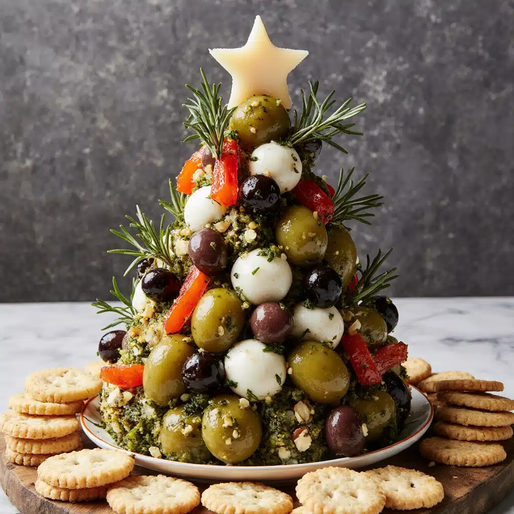 Antipasto Weihnachtsbaum Käsebällchen für Feste 3 Antipasto Weihnachtsbaum Käsebällchen für Feste