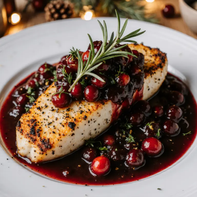 Hähnchenbrust weihnachtlich mit Preiselbeeren