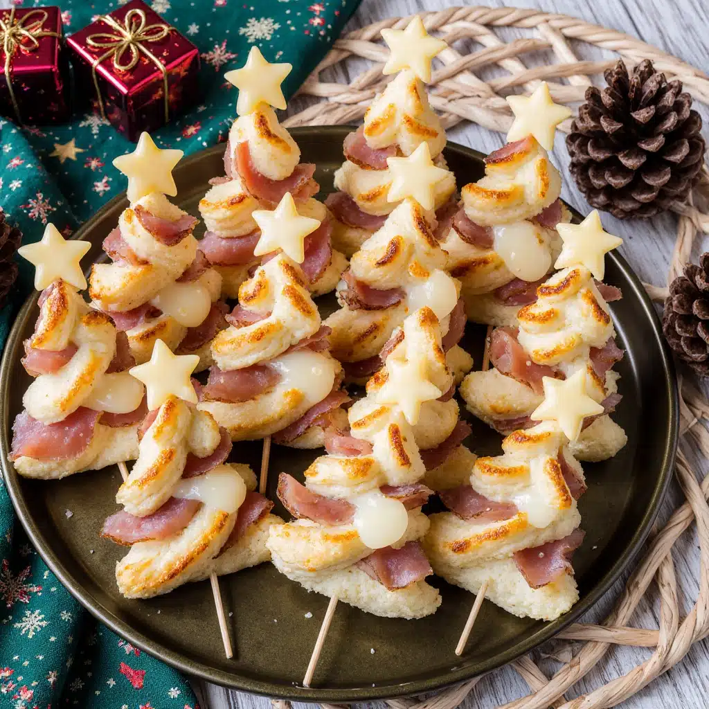 Herzhafte Tannenbäume aus Blätterteig für Feste