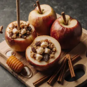 Weihnachtliche Bratäpfel mit Nüssen und Rosinen 2 Weihnachtliche Bratäpfel mit Nüssen und Rosinen