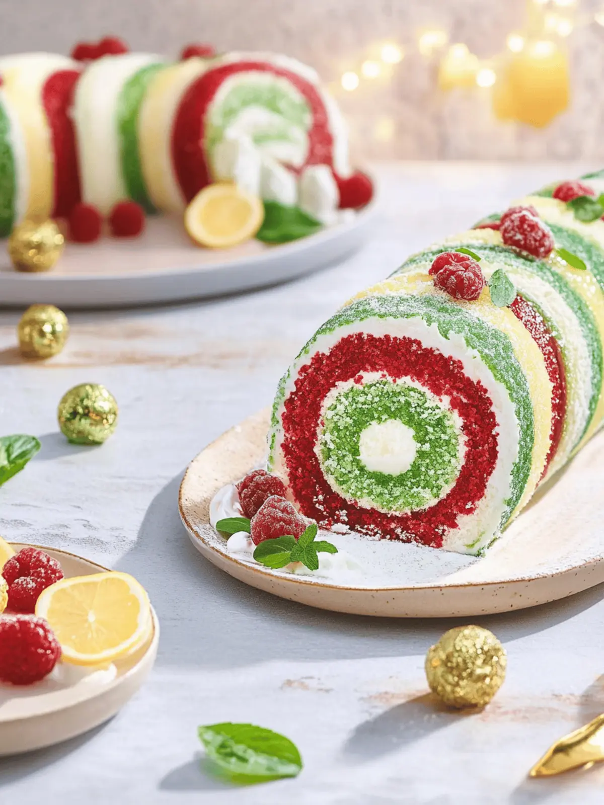 Biskuitrolle Weihnachten mit Mascarpone-Füllung 2 Biskuitrolle Weihnachten