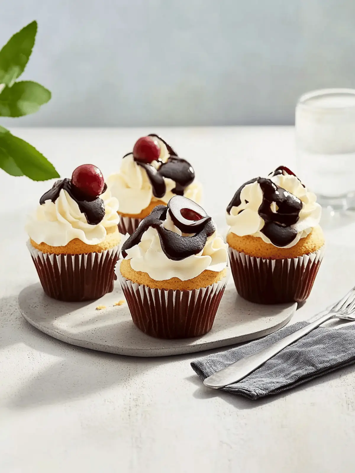 Leckere Donauwellen-Muffins mit Schokolade und Kirschen 4 Donauwellen-Muffins