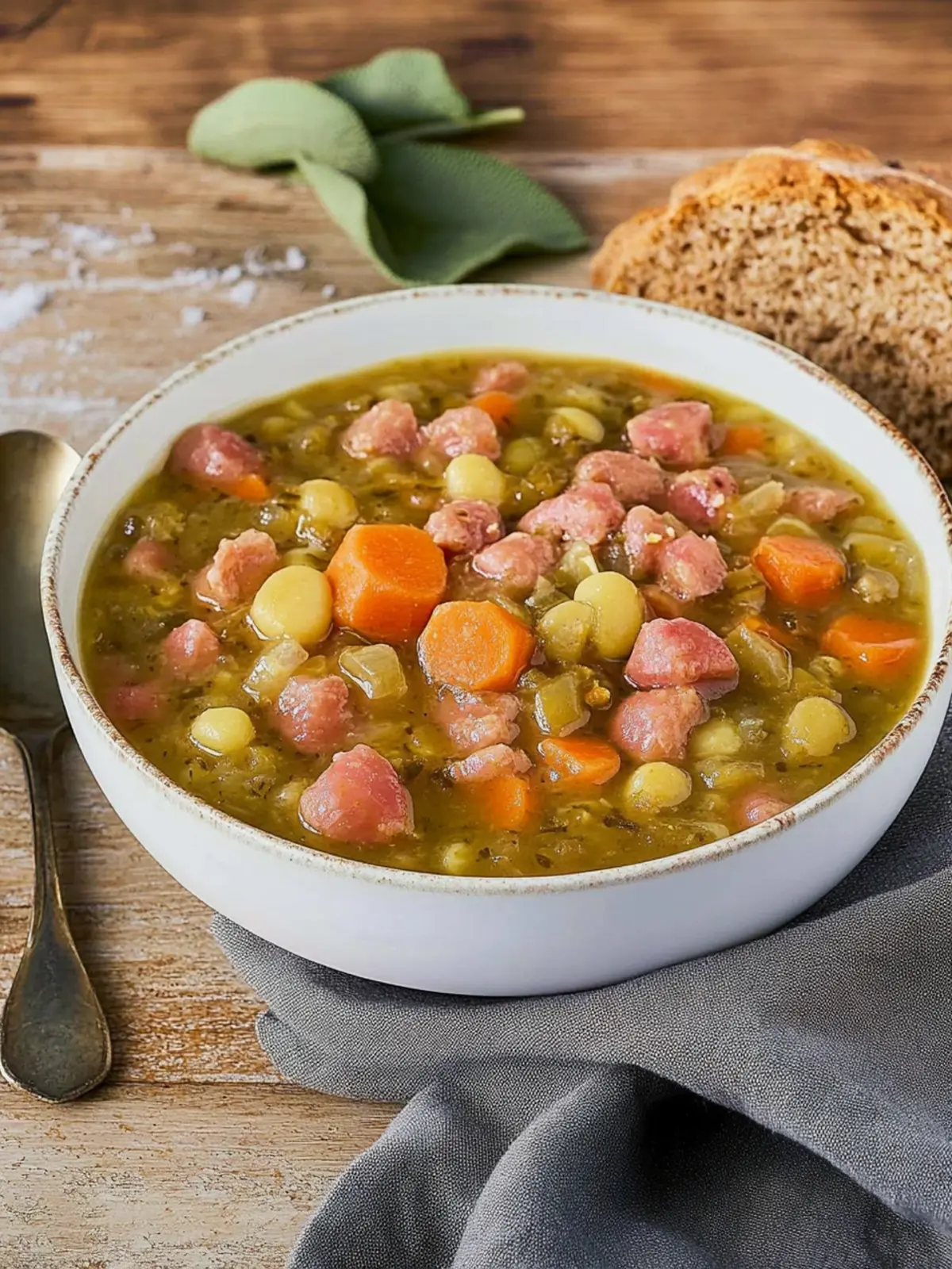 Leckere Erbsensuppe mit Wiener Würstchen 2 Pea stew with delicious Vienna sausages