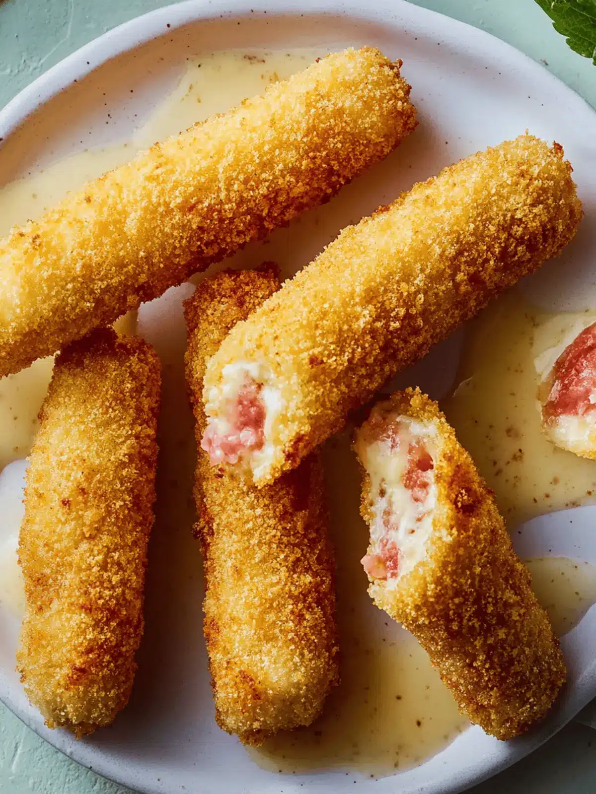 Bratenschinken & Käse Mozzarella Stäbchen Knusprig genießen 4 Bratenschinken & Käse Mozzarella Stäbchen