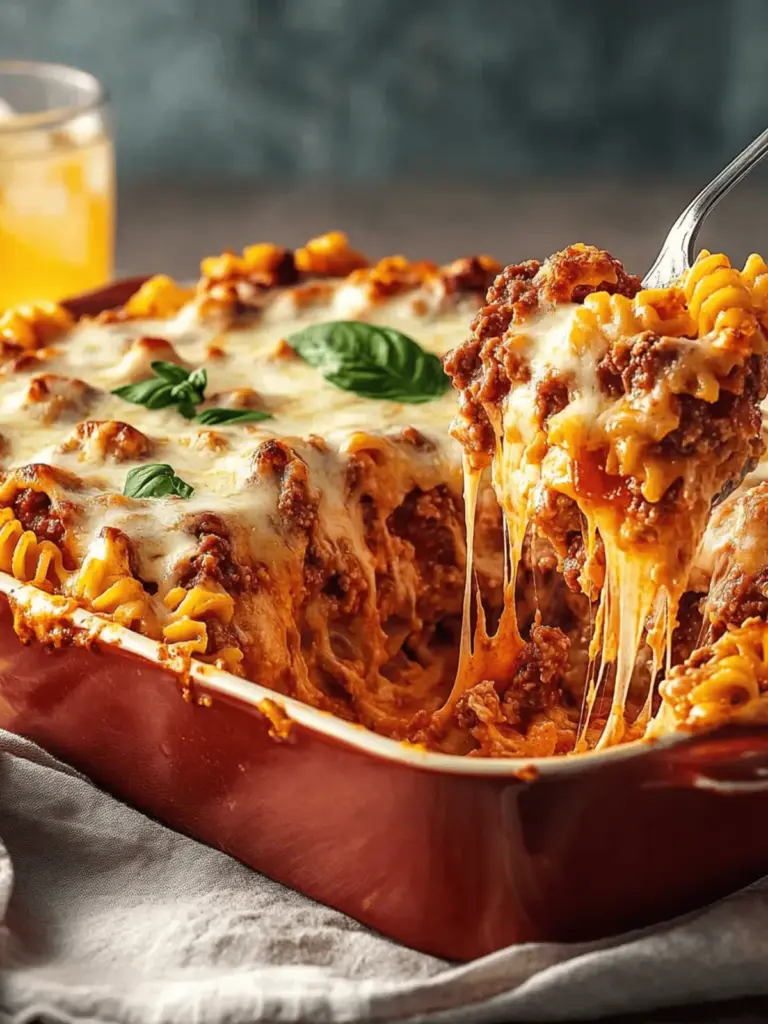 Nudelauflauf mit Hackfleischsoße