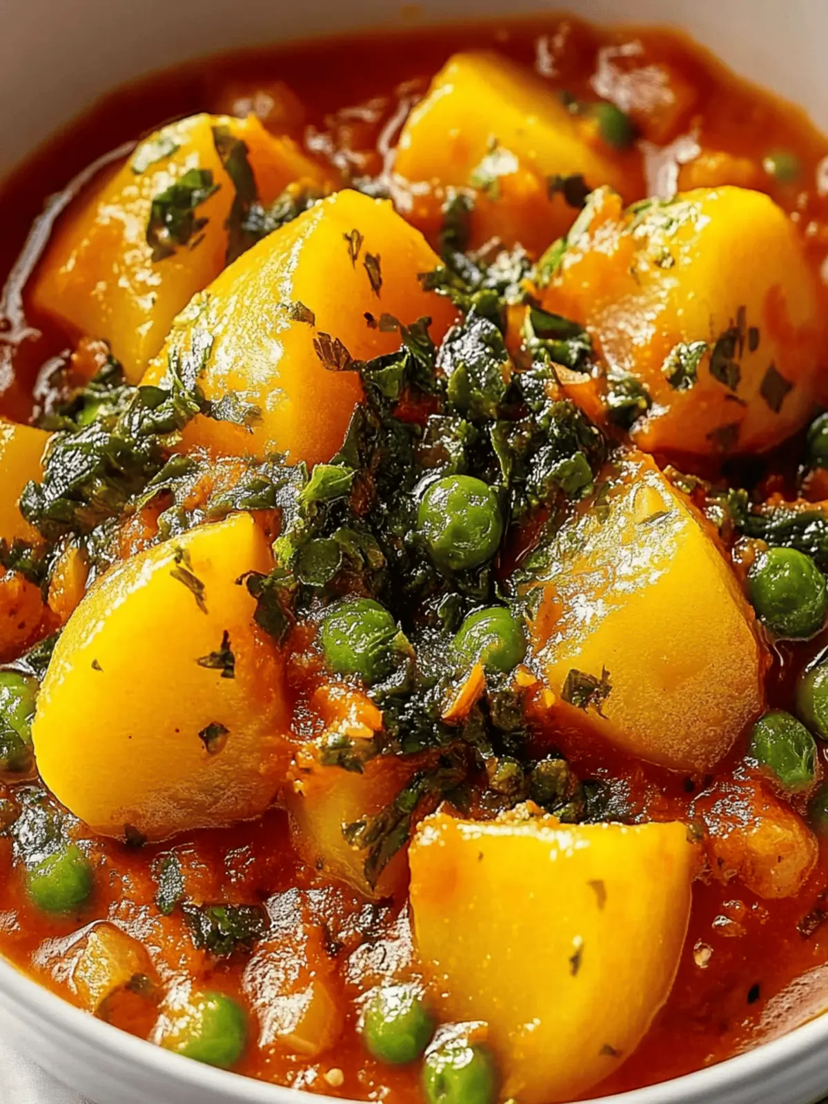 Veganes Kartoffelcurry mit Spinat und Erbsen genießen 4 Veganes Kartoffelcurry Spinat Erbsen