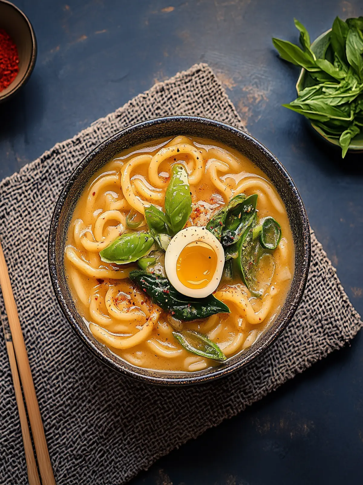 Asiatische Udon-Nudelpfanne mit Erdnusssauce und Chili 2 Asiatische Udon-Nudelpfanne mit Erdnusssauce und Chili