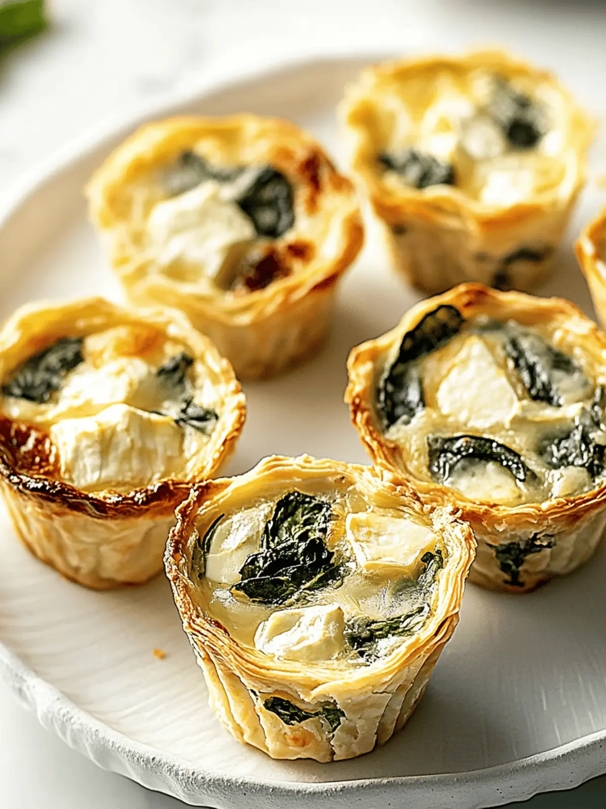 Mini-Quiches mit Spinat und Feta - Leckerer Snack 5 Mini-Quiches with spinach and feta delicious snack