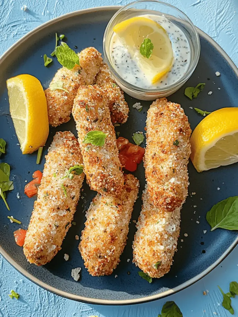 Knusprige gebackene Fischstäbchen