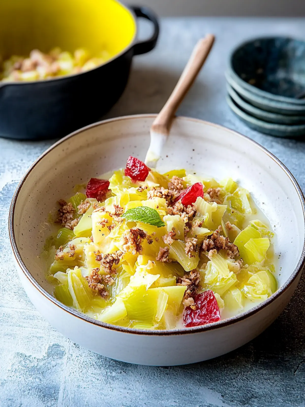 Vegetarischer Wirsing-Eintopf mit Kartoffeln 2 Vegetarian Savoy Cabbage Stew with Potatoes