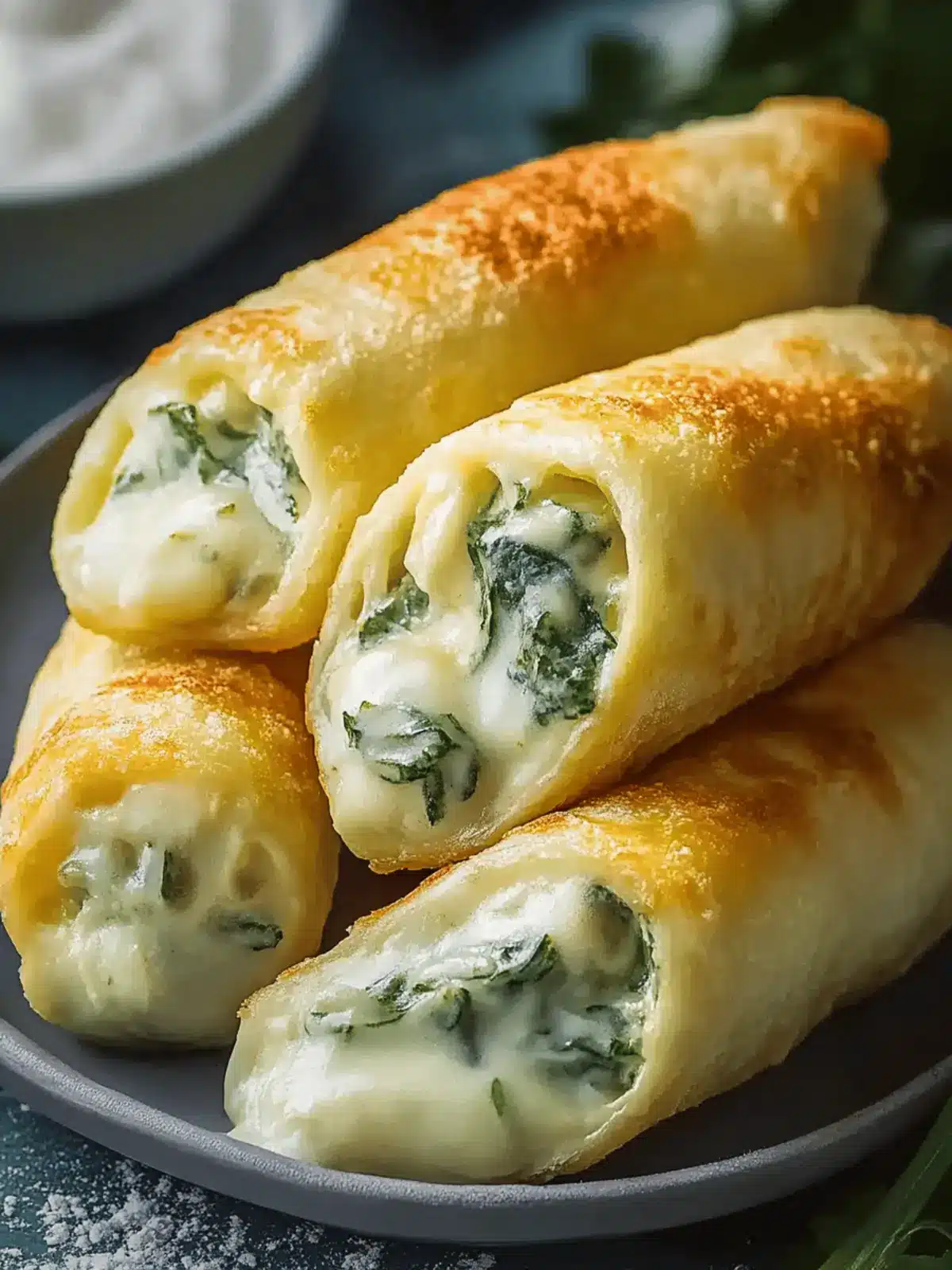 Vegane Kartoffeltaschen mit Spinat-Frischkäse-Füllung 5 Vegan potato pockets with spinach cream cheese filling