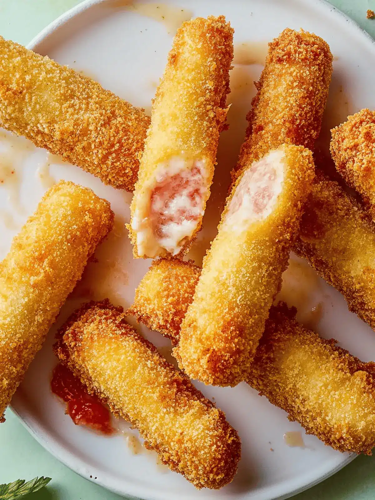 Bratenschinken & Käse Mozzarella Stäbchen Knusprig genießen 5 Bratenschinken & Käse Mozzarella Stäbchen