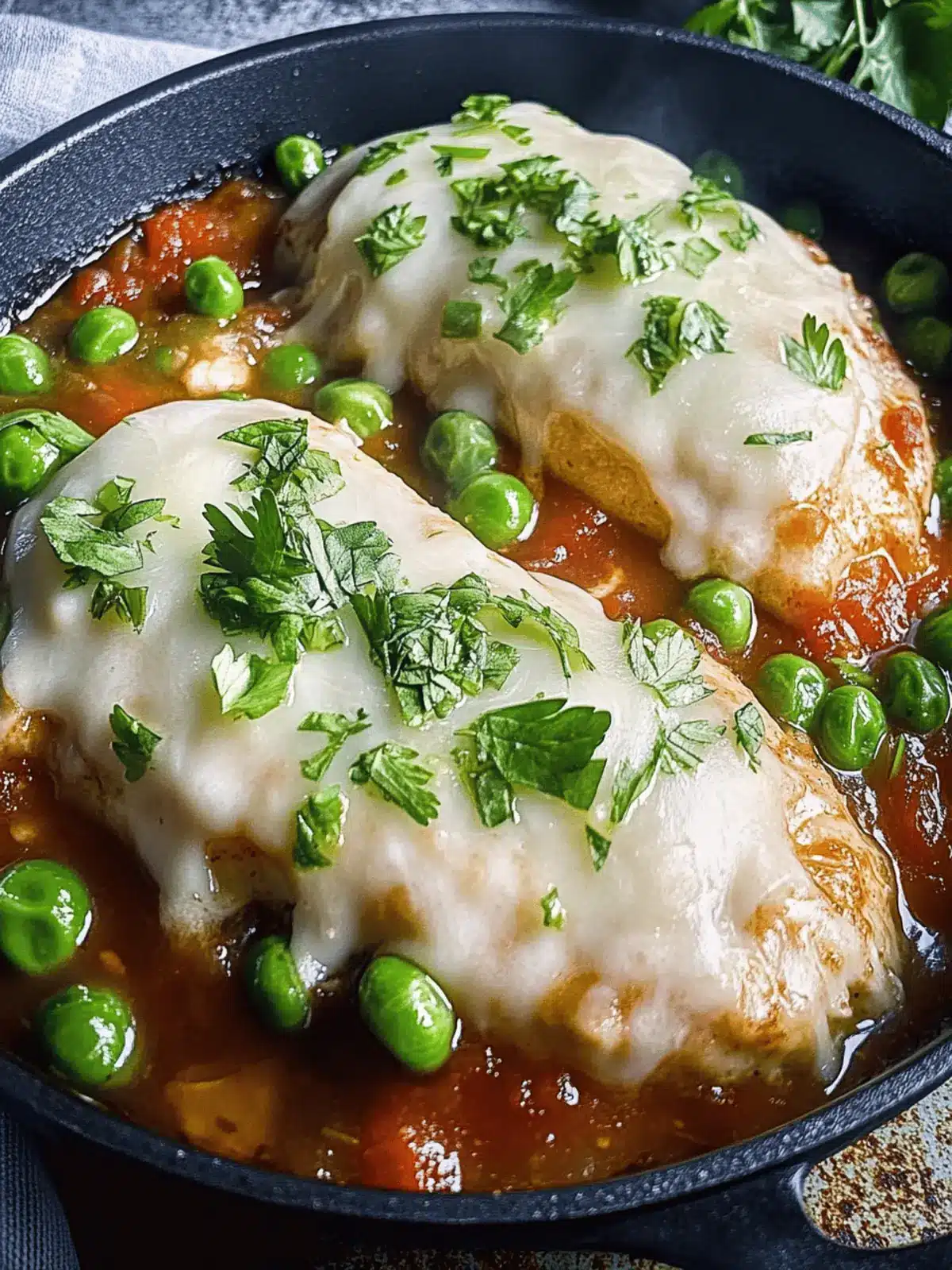 Saftiges Mozzarella-Hähnchen in Tomatensauce 2 Juicy Mozzarella Chicken with Tomato Sauce