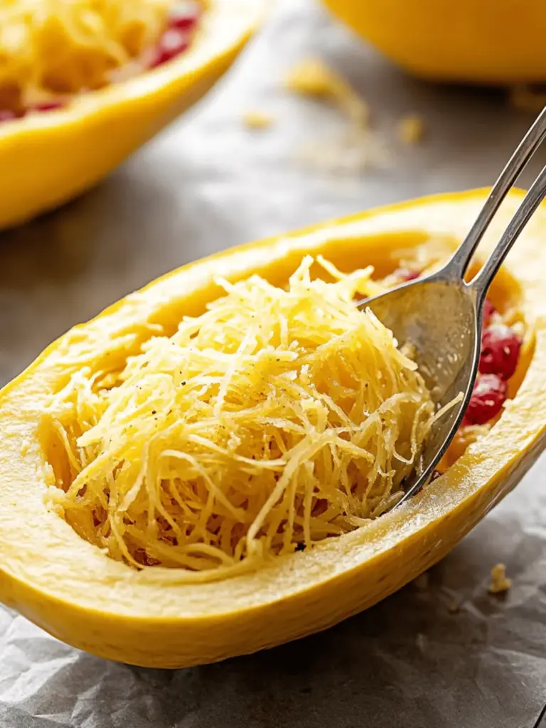 Spaghettikürbis mit Pasta