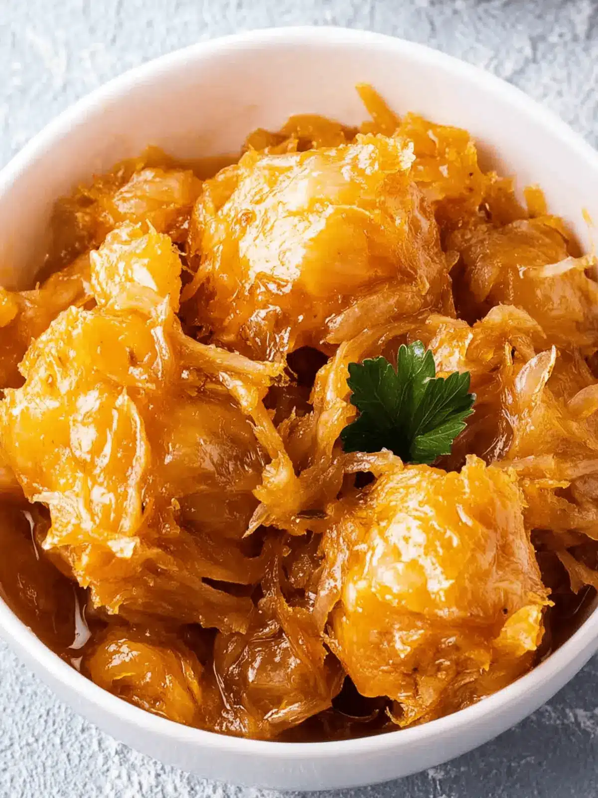 Miniknödel-Pfanne mit Sauerkraut und veganen Bratwürstchen