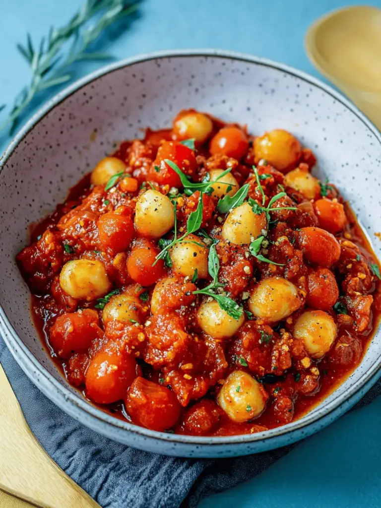 20 Minuten Gnocchi-Pfanne in Tomatensauce