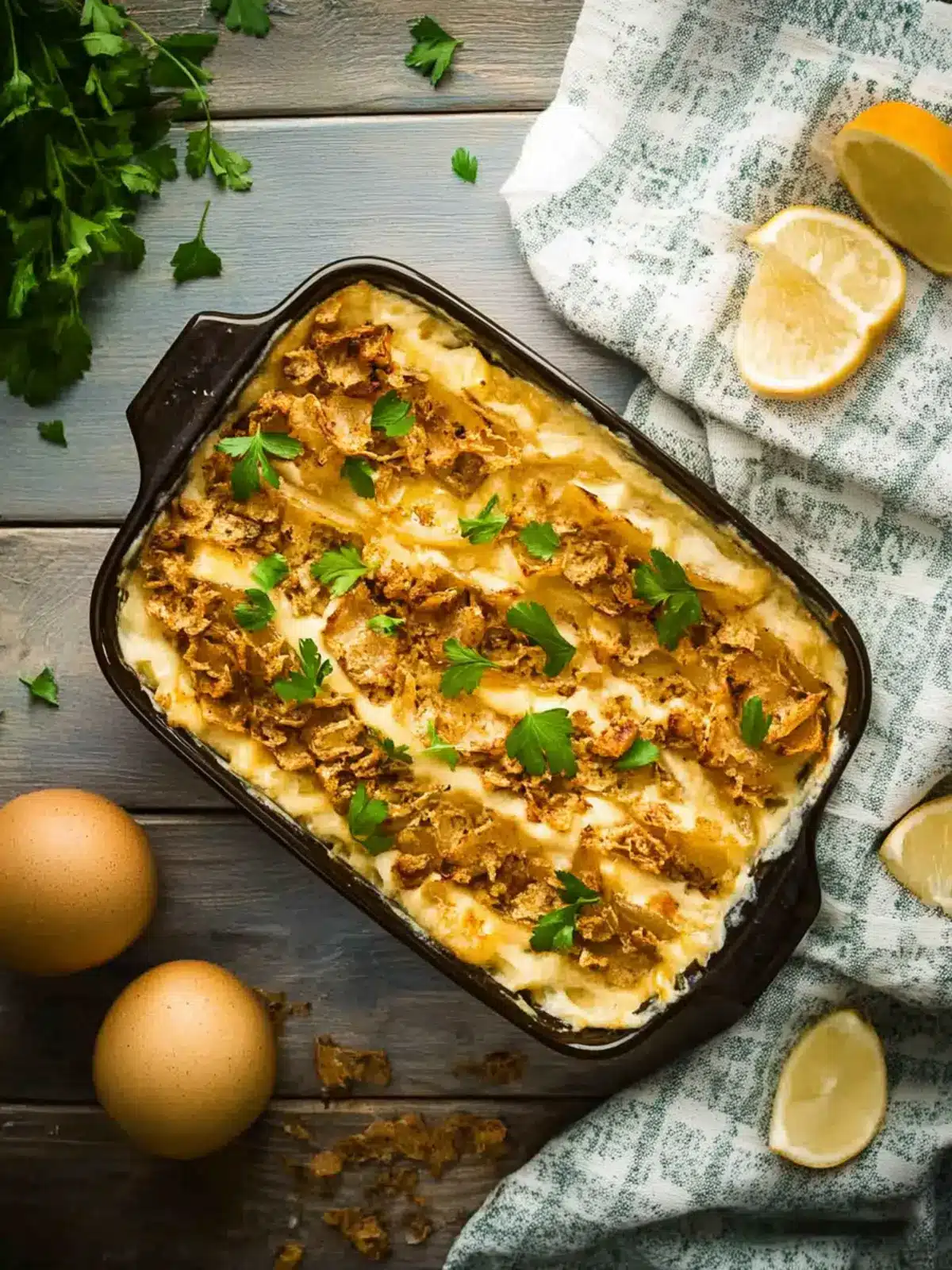 Herzhafter Spätzle-Auflauf mit Röstzwiebel-Kruste 3 Herzhafter Spätzle-Auflauf