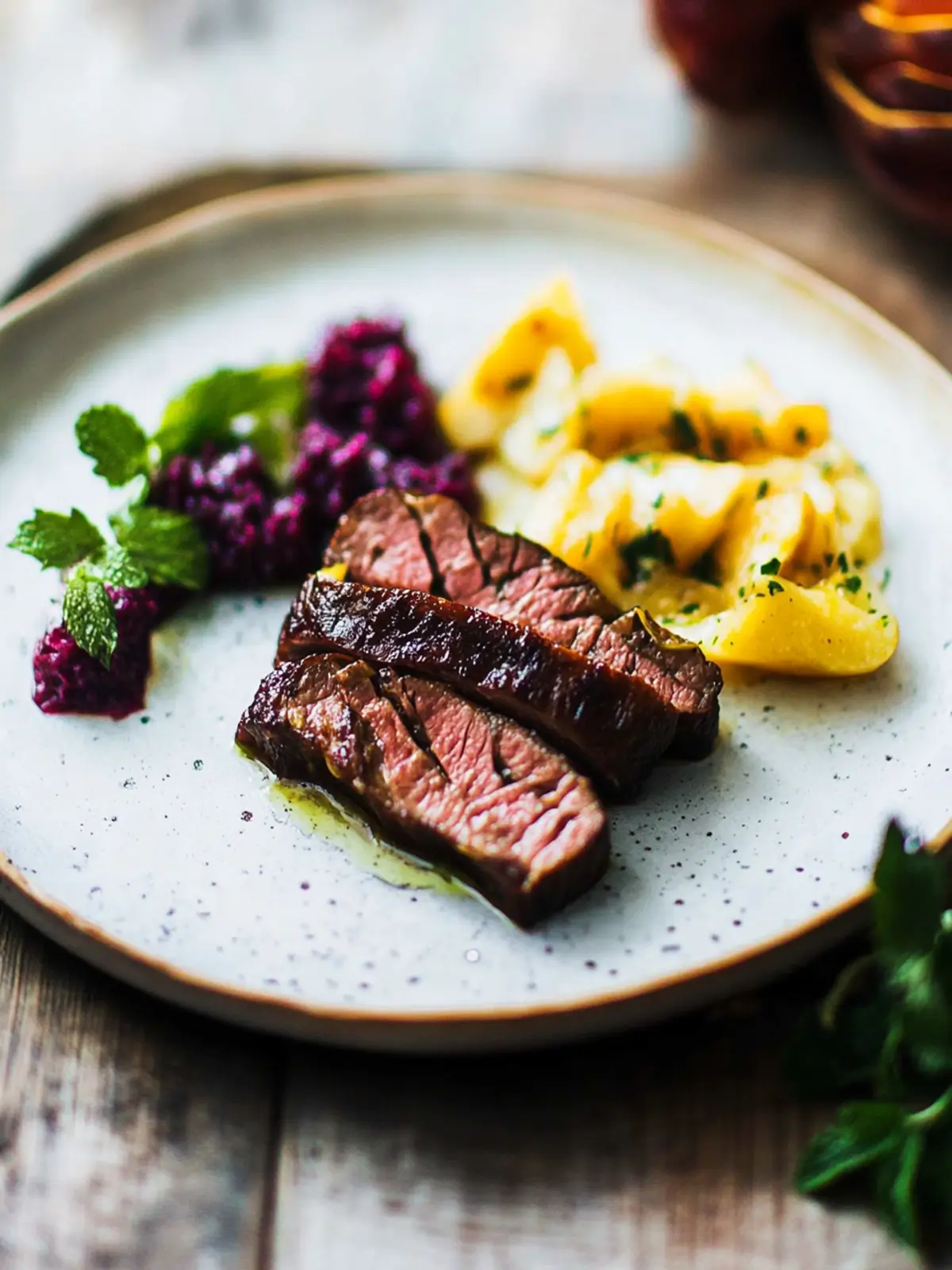 Stressfreie Zubereitung von Gänsebrust mit Rotkohl 3 Stress-free preparation of duck breast - with red cabbage and baked bread dumplings