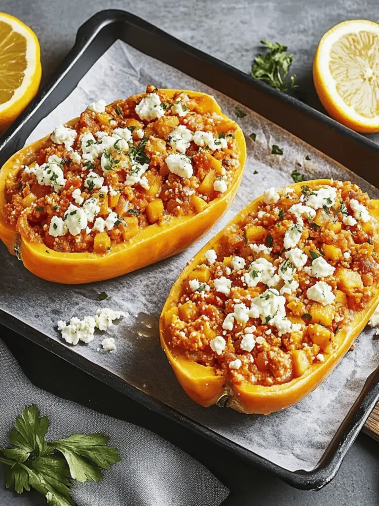 Gefüllter Butternut-Kürbis