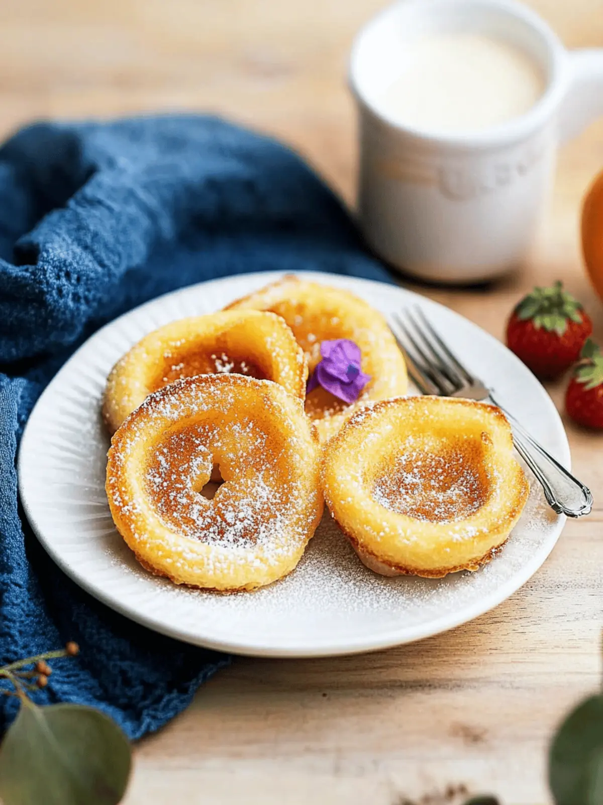 Apfelringe aus einfachem Teig