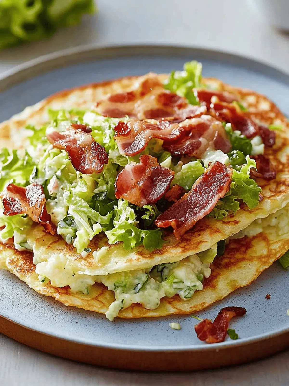Herzhafte Pfannkuchen mit Salat und Bacon zaubern 3 Herzhafte Pfannkuchen mit Salat Bacon