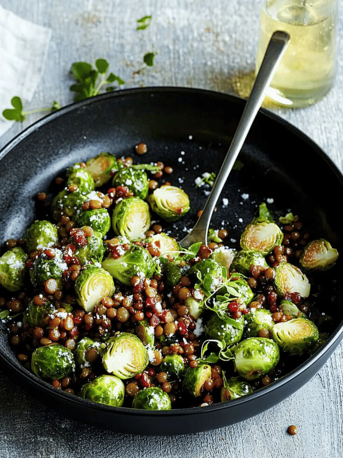Knusprige Rosenkohl mit Berglinsen für Genuss pur 2 Fried Brussels sprouts with mountain lentils