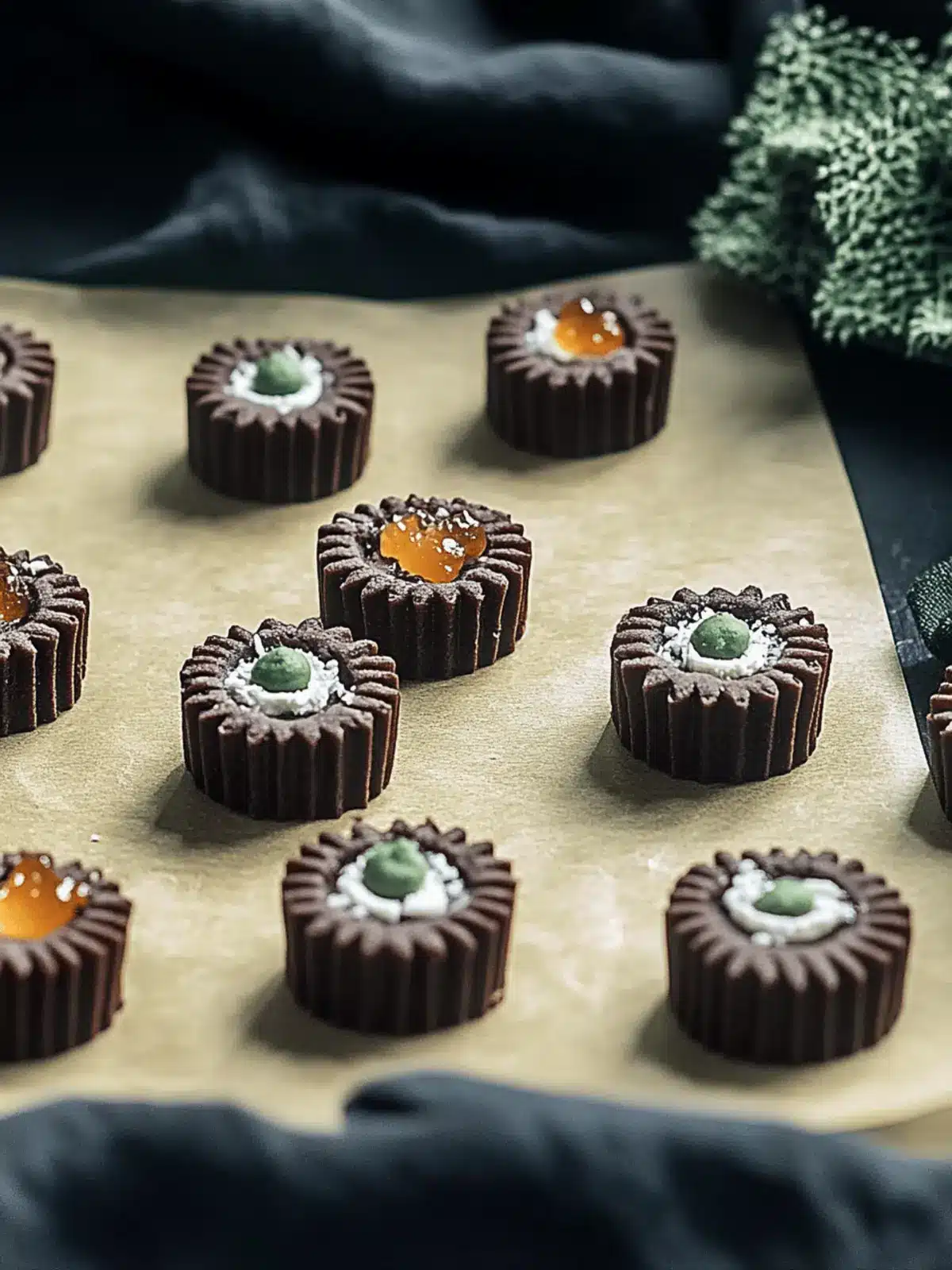 Schokoladen Spitzbuben mit gesalzenem Karamell genießen 4 Schokoladen Spitzbuben mit gesalzenem Karamell