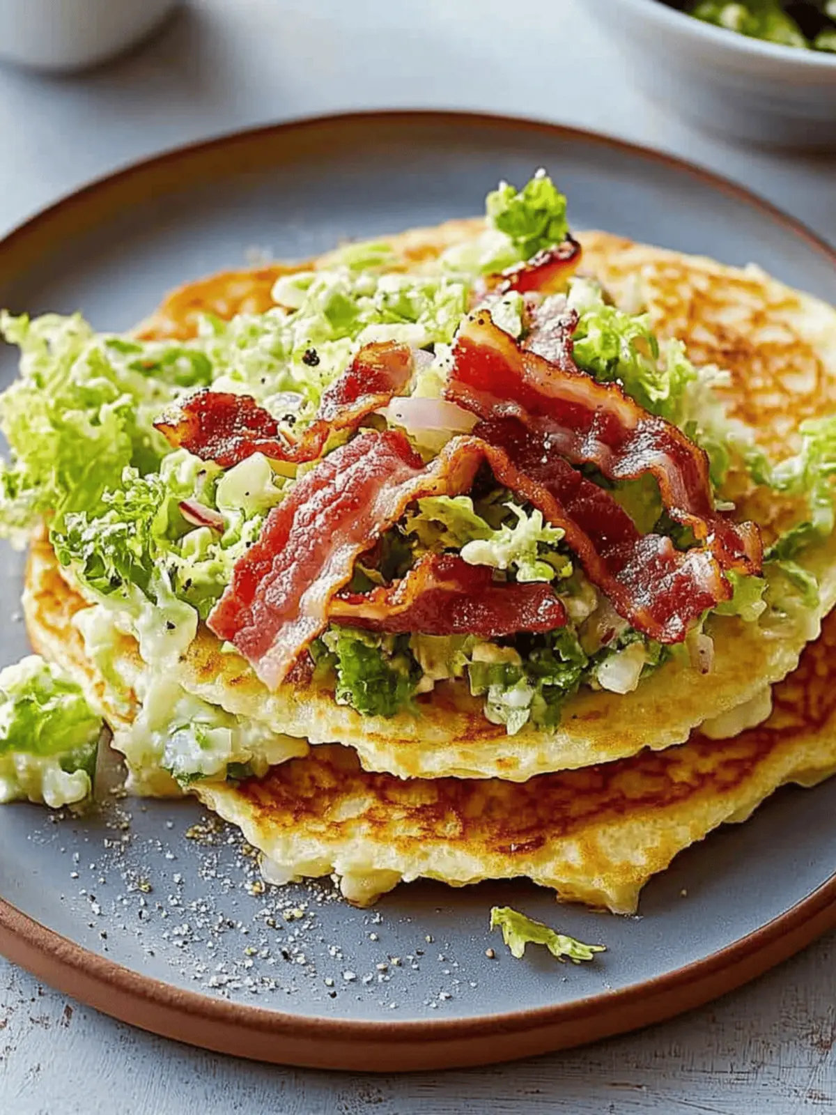 Herzhafte Pfannkuchen mit Salat und Bacon zaubern 4 Herzhafte Pfannkuchen mit Salat Bacon