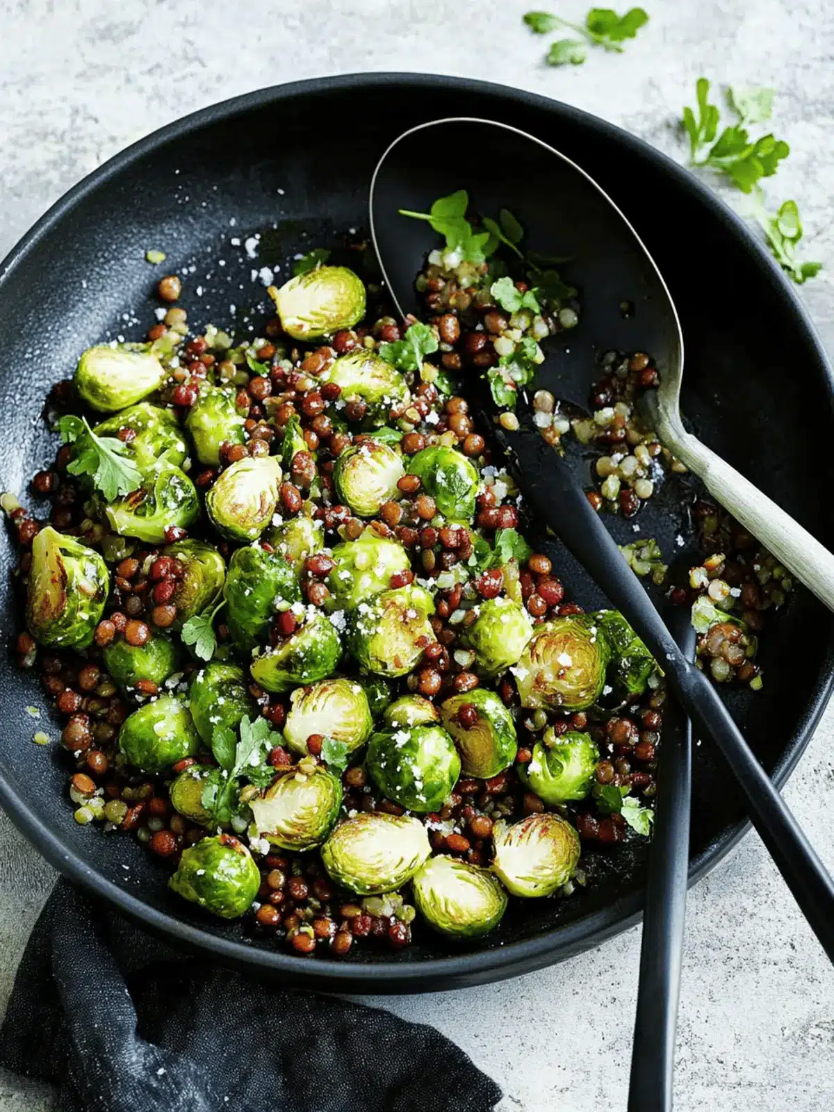 Knusprige Rosenkohl mit Berglinsen für Genuss pur 3 Fried Brussels sprouts with mountain lentils
