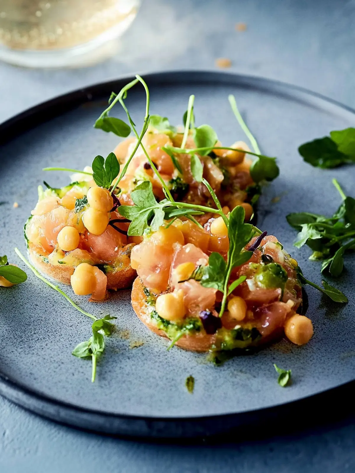 Frisches Lachstatar mit Honig-Limetten-Dressing 4 Lachstatar mit Honig-Limetten-Dressing