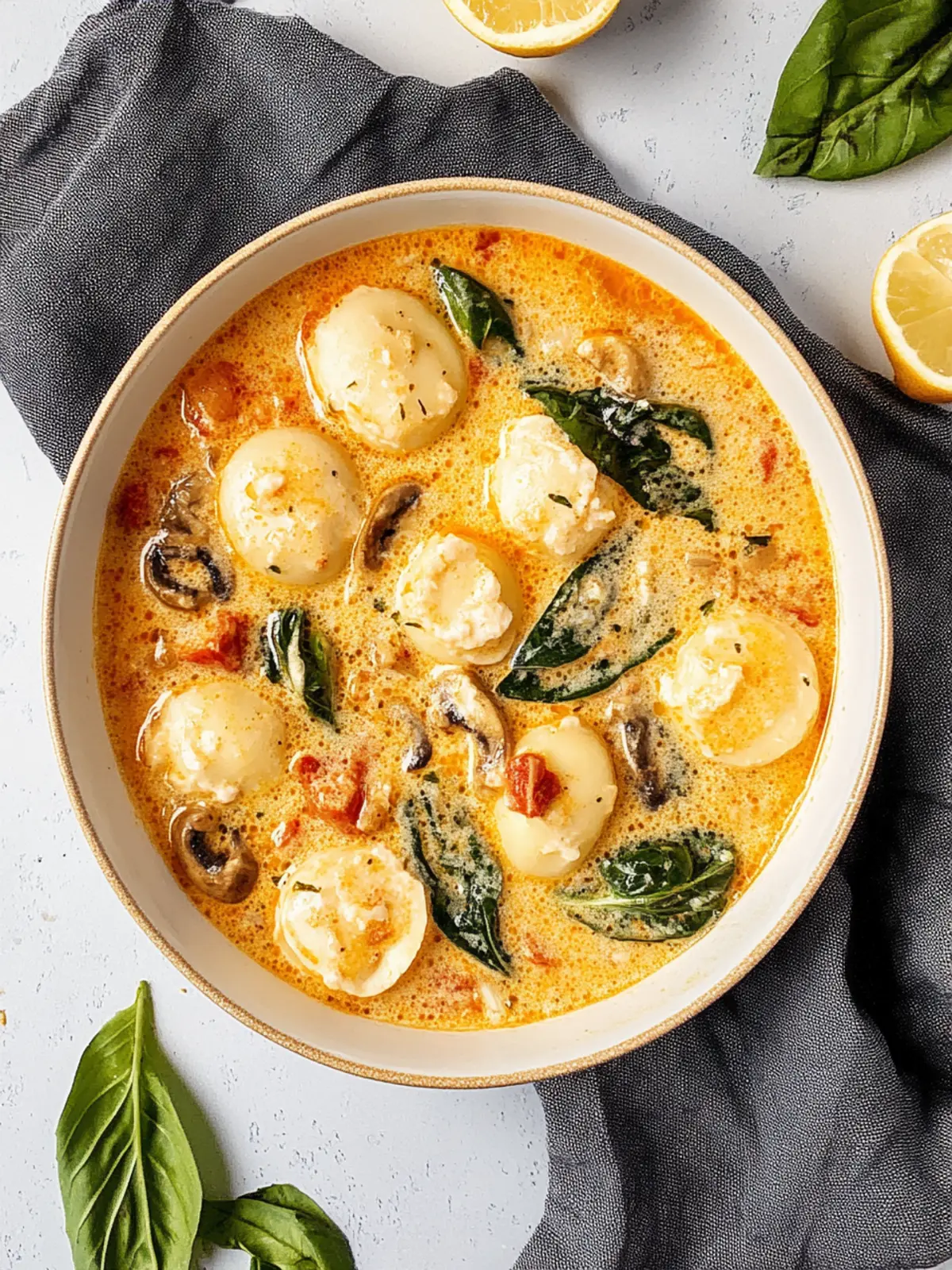 Schmortopf Tomaten Basilikum Tortellini Suppe