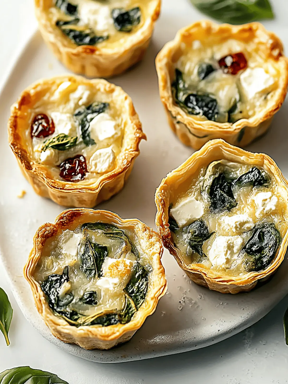 Mini-Quiches mit Spinat und Feta - Leckerer Snack 2 Mini-Quiches with spinach and feta delicious snack
