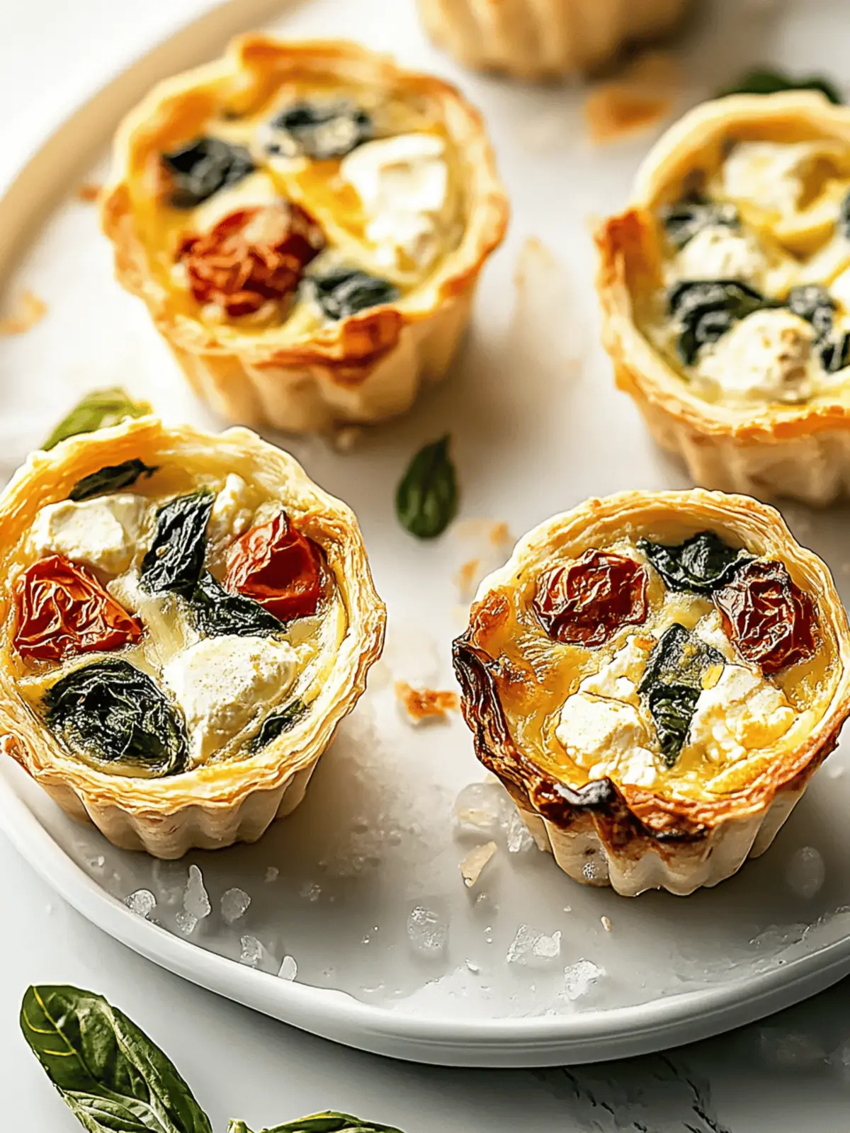 Mini-Quiches mit Spinat und Feta - Leckerer Snack 4 Mini-Quiches with spinach and feta delicious snack