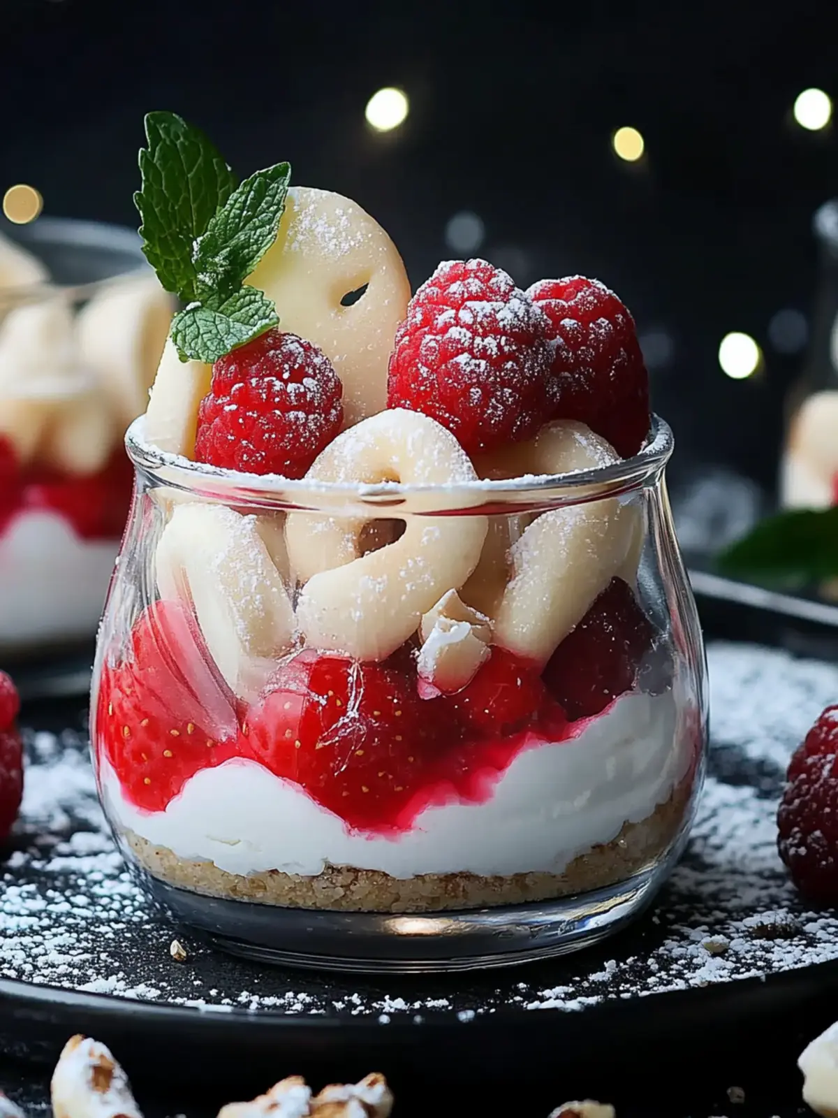 Vanillekipferl Dessert mit Himbeeren für festliche Anlässe 2 Vanillekipferl Dessert mit Himbeeren