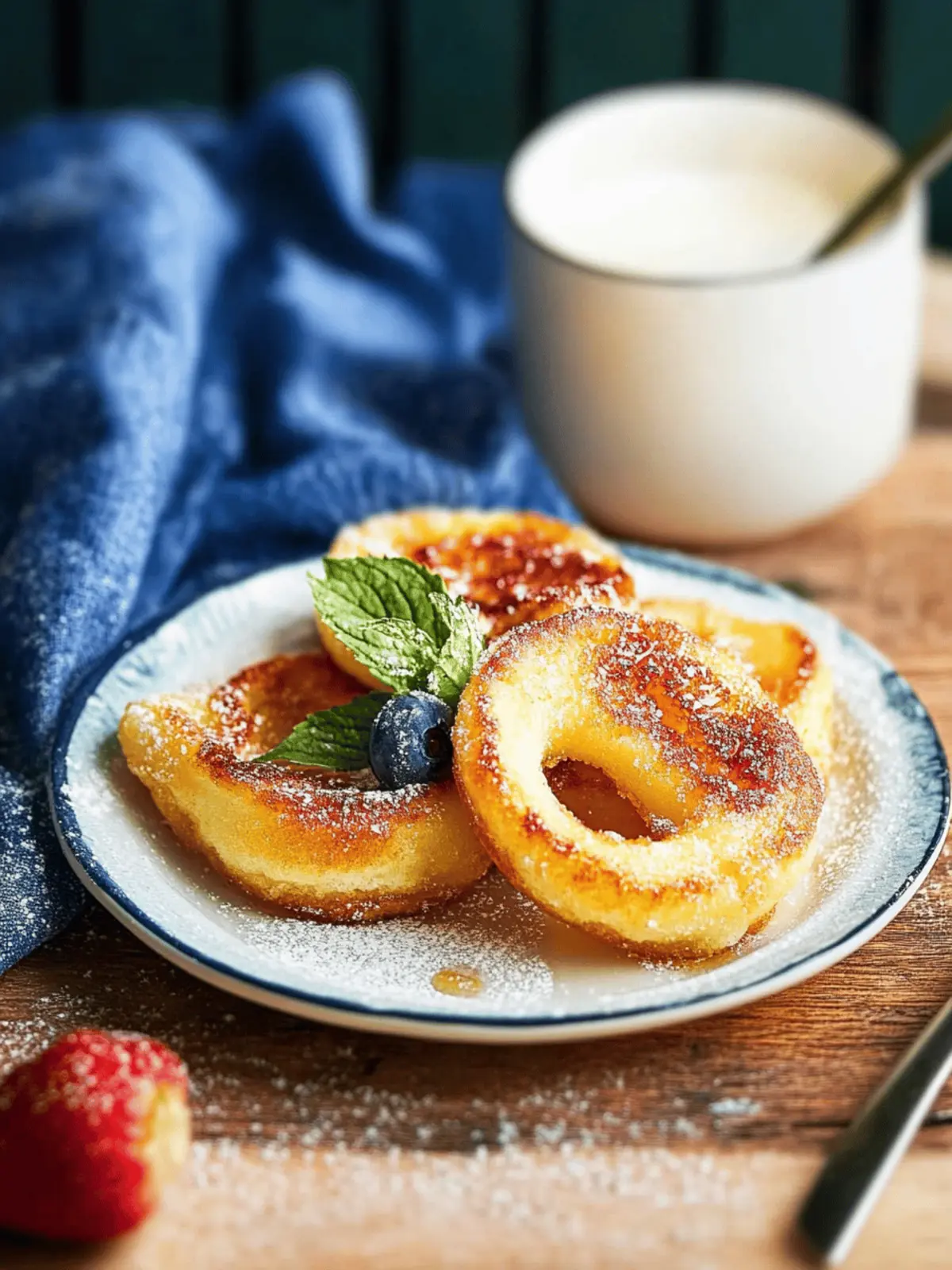 Apfelringe aus einfachem Teig