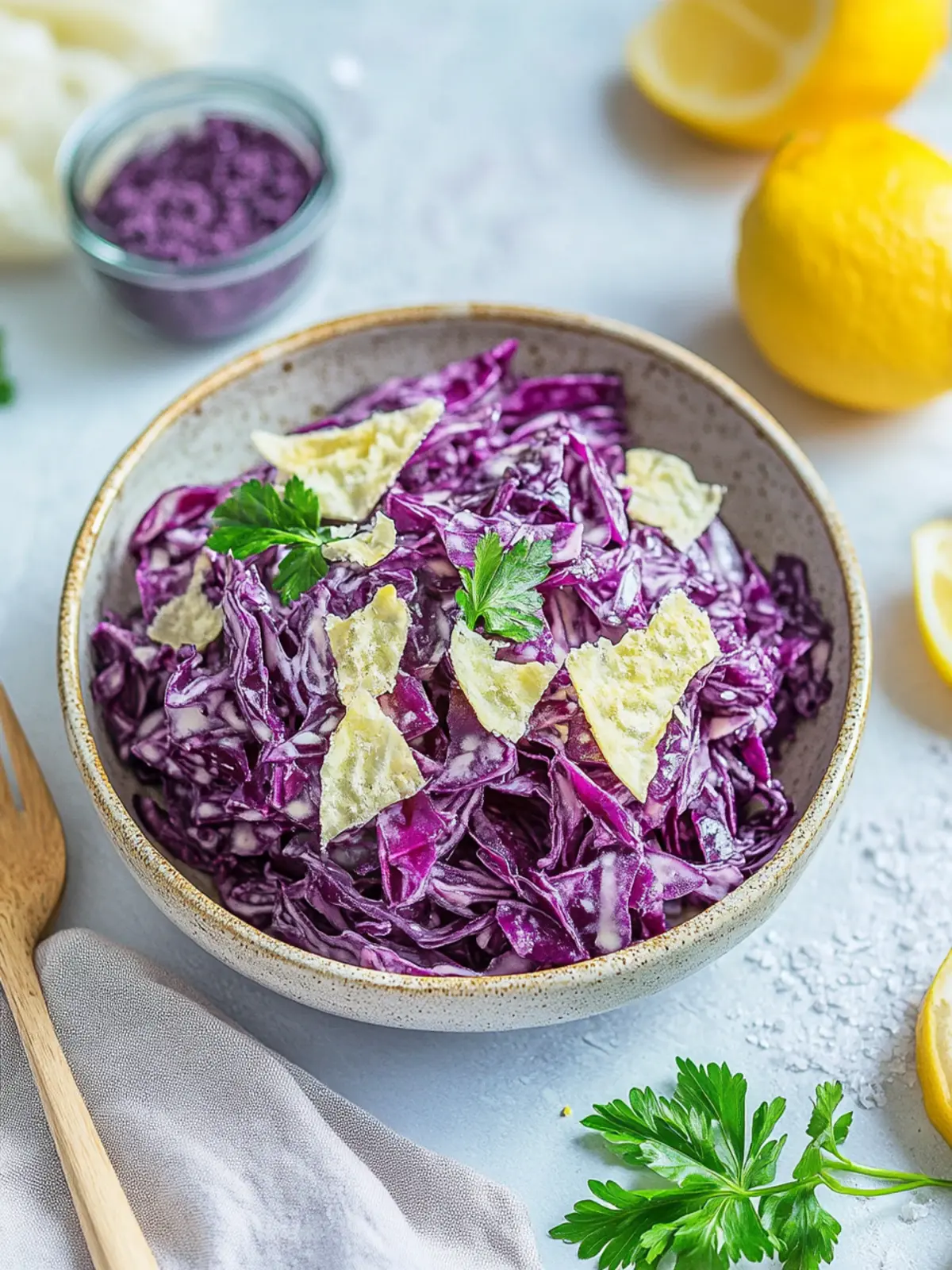 Einfacher Rotkohlsalat nach Großmutters Art 5 Simple red cabbage salad with dressing like grandmother's style
