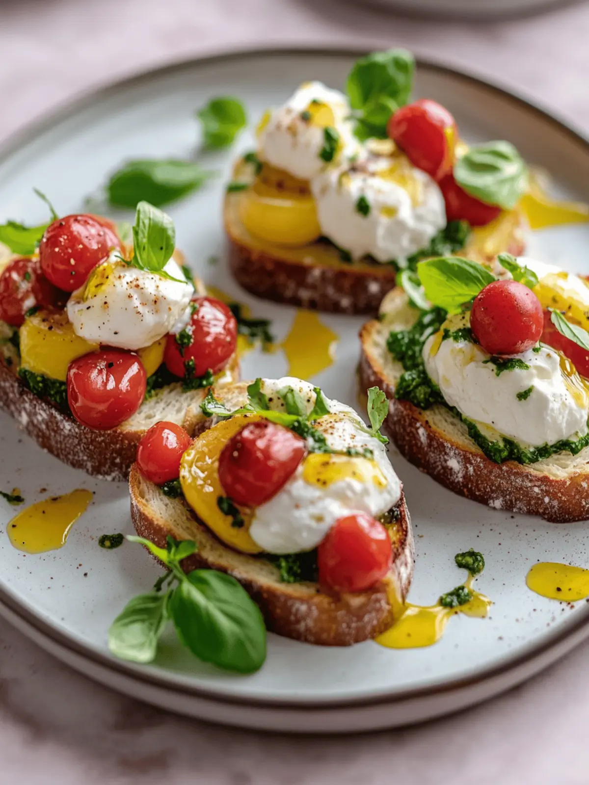 Avocado Burrata Bruschetta für den perfekten Start 2 Avocado Burrata Bruschetta