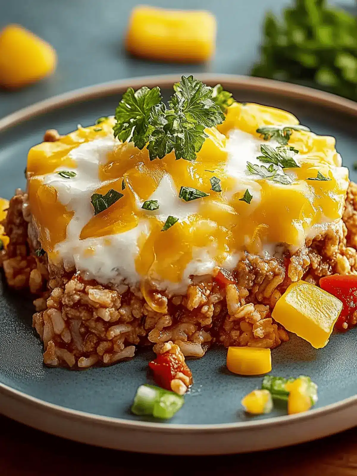 Rinderhackfleisch Reisauflauf