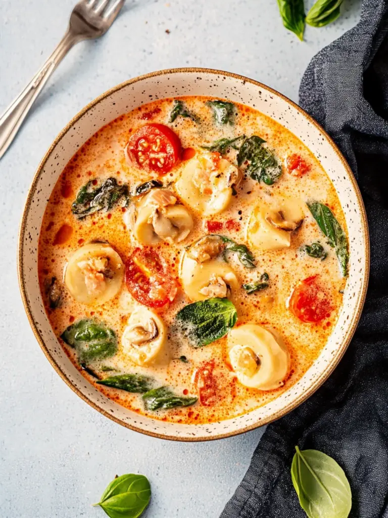 Schmortopf Tomaten Basilikum Tortellini Suppe