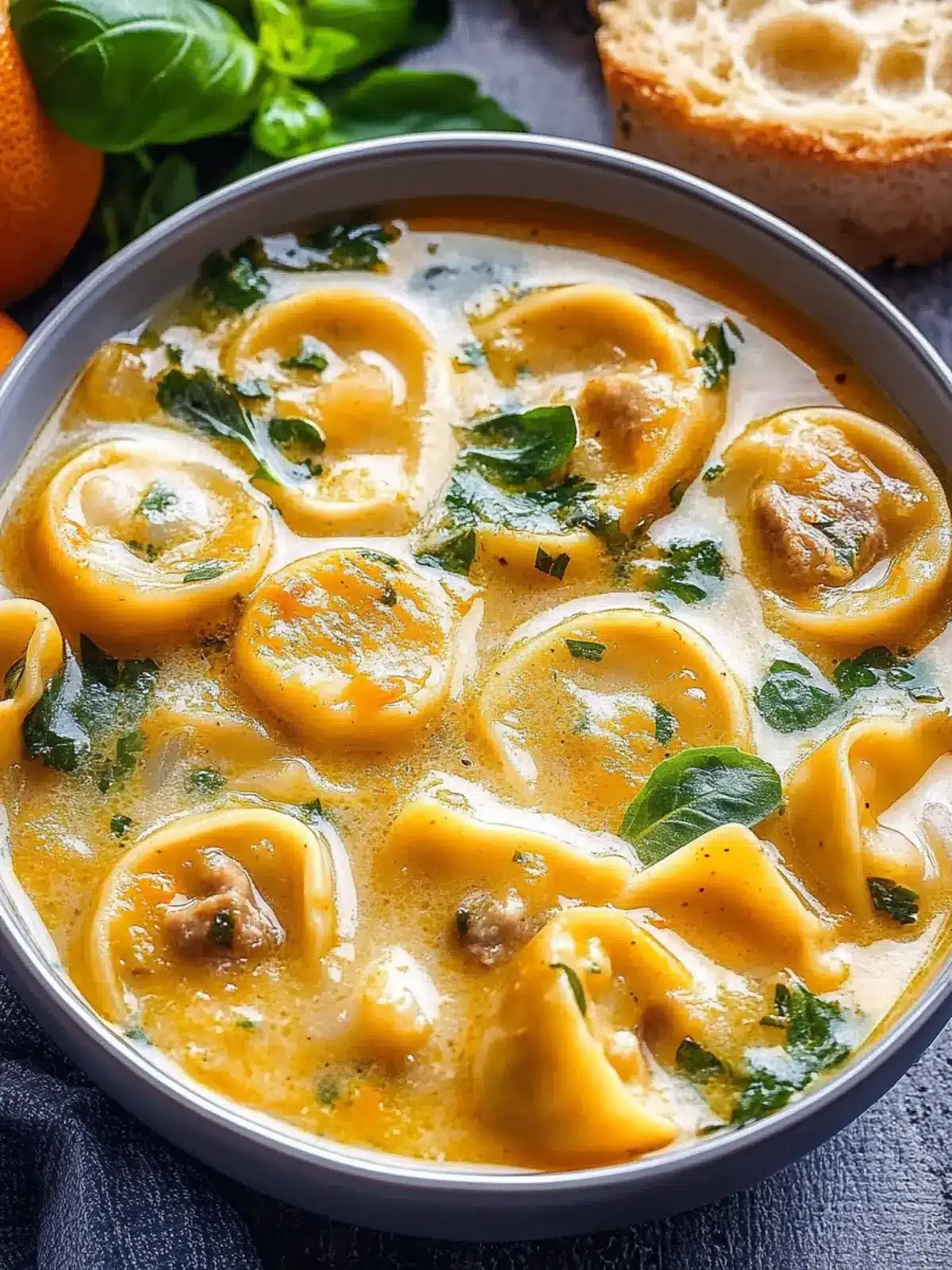 Butternut-Wurst-Tortellini-Suppe