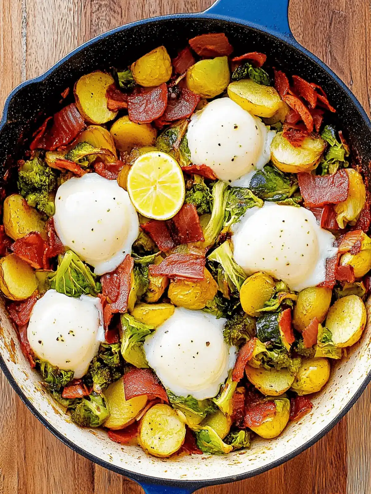 Schnelles Rosenkohl Hash mit Speck und Eiern 5 Rosenkohl Hash