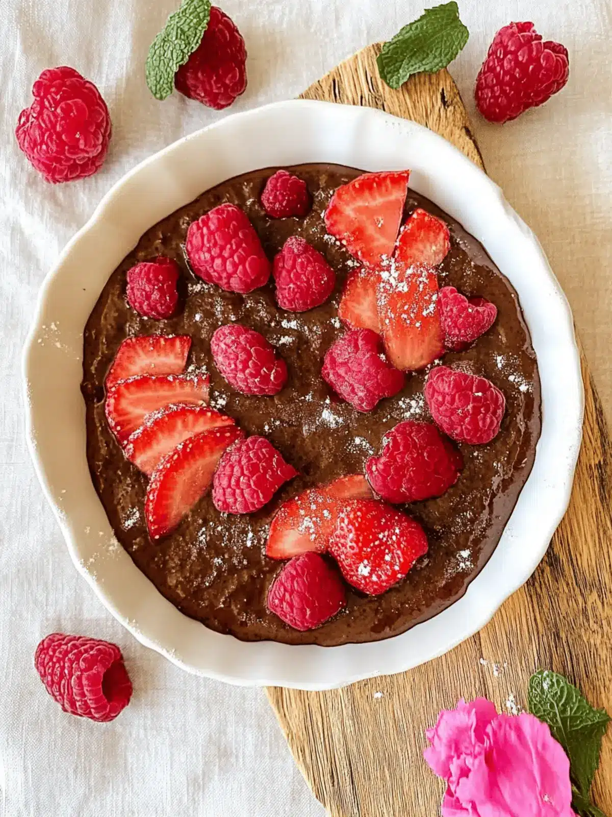 Vegane gebackene Haferflocken mit Himbeeren genießen 3 Vegane gebackene Haferflocken mit Himbeeren