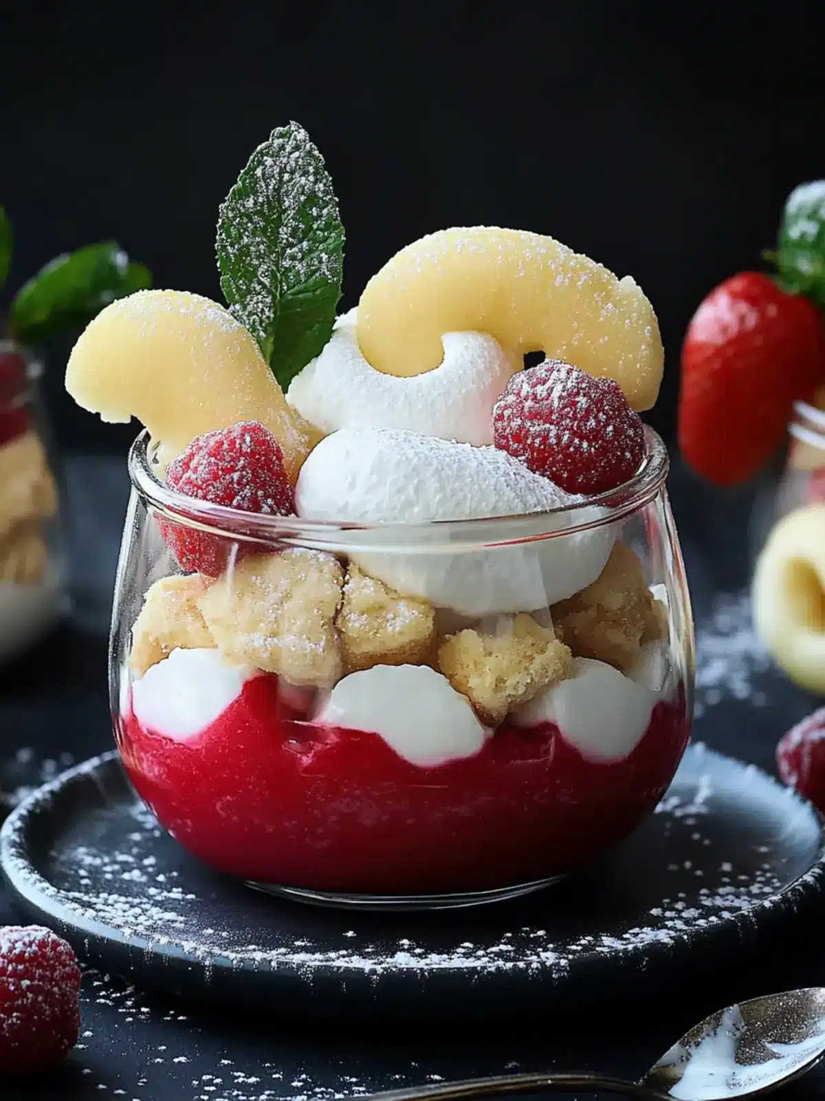 Vanillekipferl Dessert mit Himbeeren für festliche Anlässe 5 Vanillekipferl Dessert mit Himbeeren