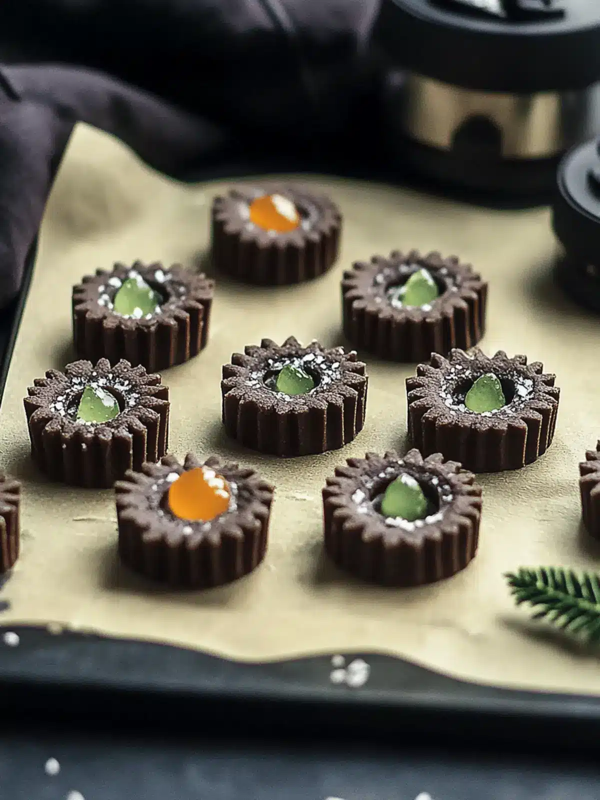 Schokoladen Spitzbuben mit gesalzenem Karamell genießen 5 Schokoladen Spitzbuben mit gesalzenem Karamell