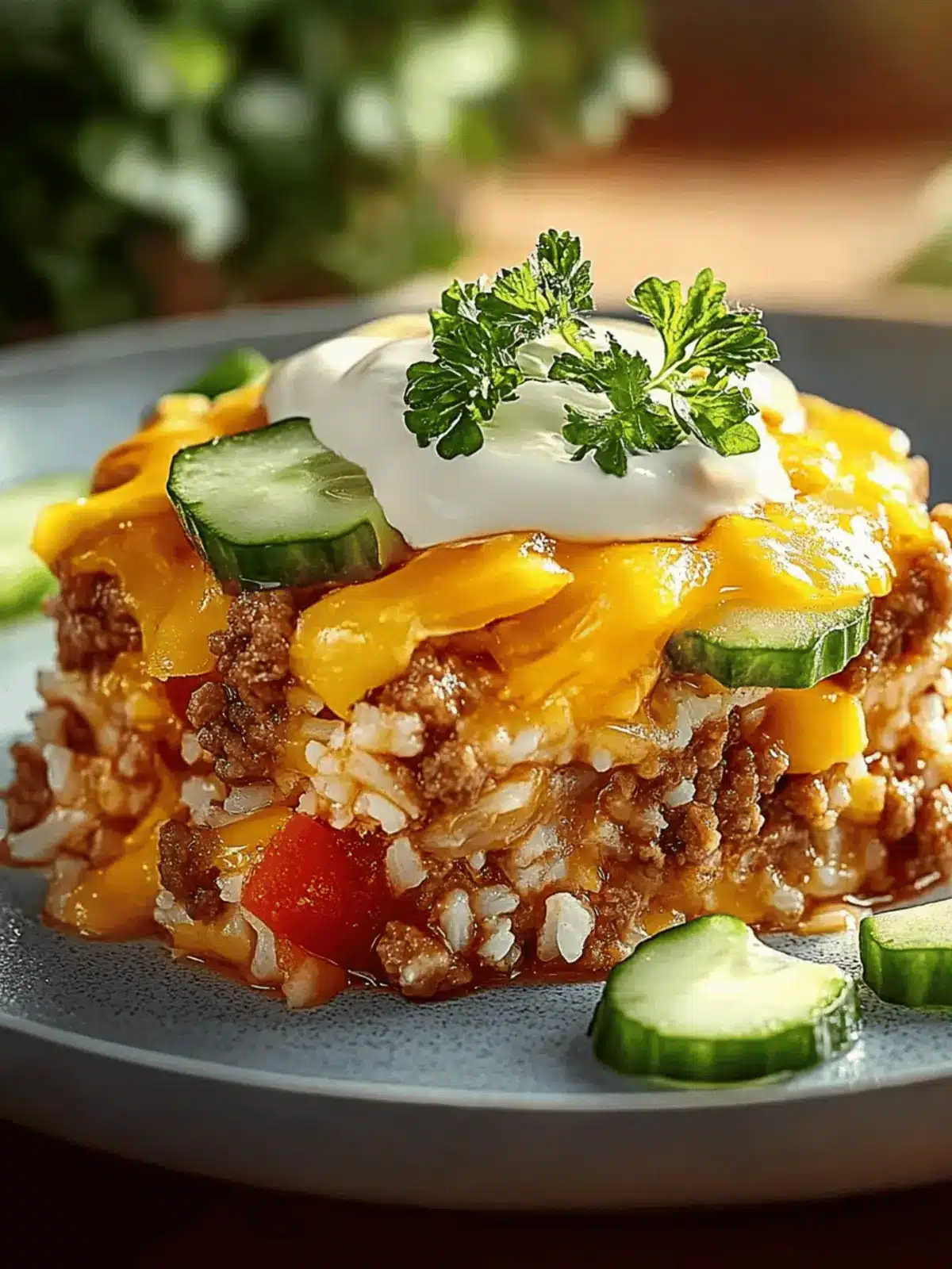 Rinderhackfleisch Reisauflauf