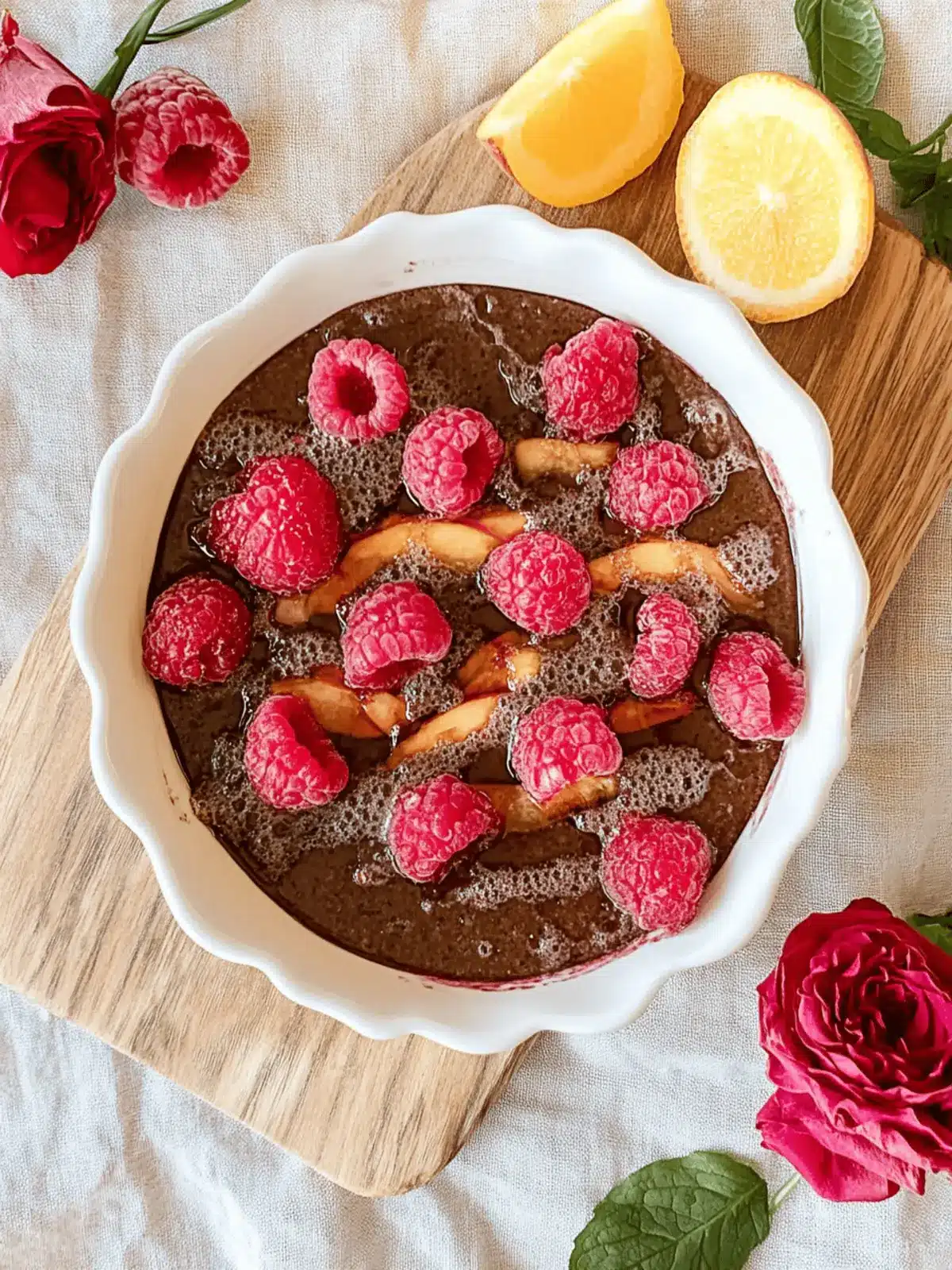 Vegane gebackene Haferflocken mit Himbeeren genießen 5 Vegane gebackene Haferflocken mit Himbeeren