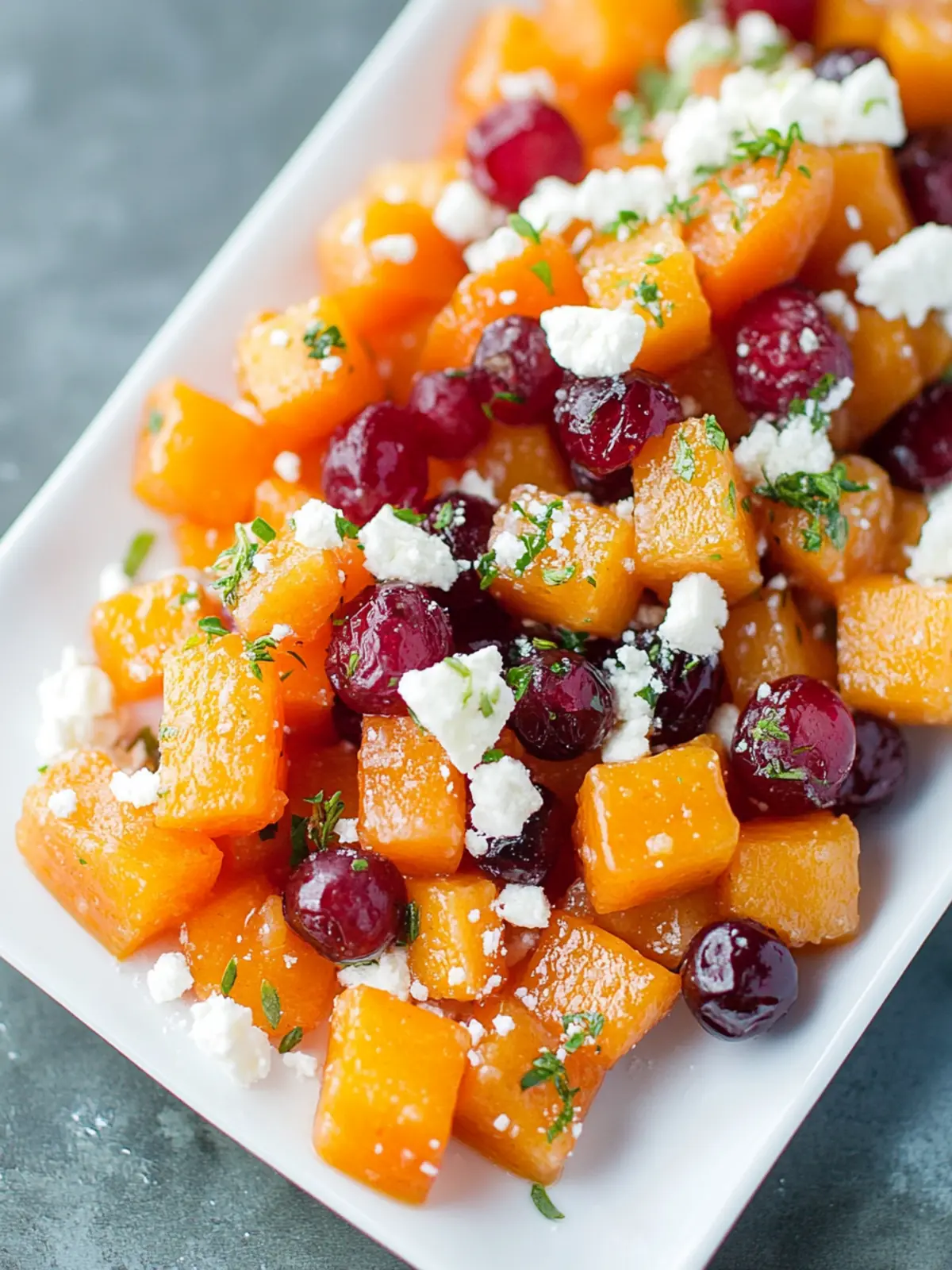 Honiggerösteter Kürbis mit Cranberries und Feta lecker genießen 3 Honiggerösteter Kürbis mit Cranberries und Feta