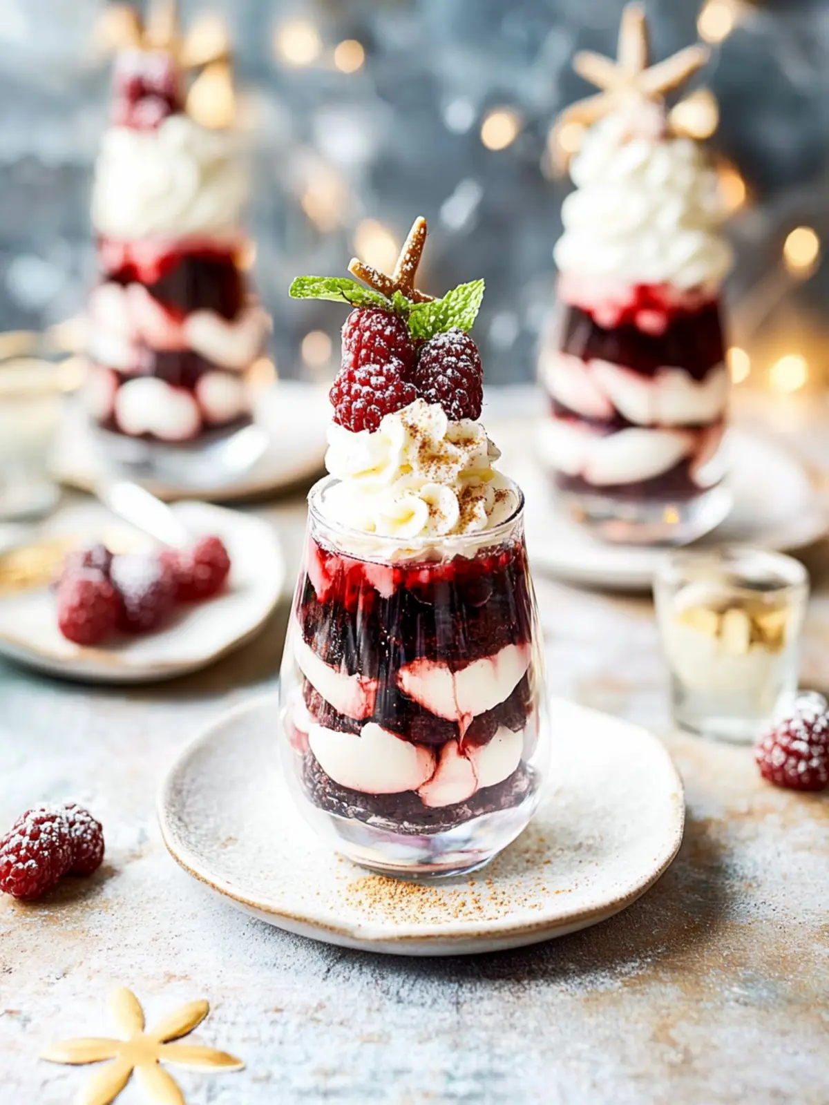 Schichtdessert – Wintertraum mit weißer Creme und Beeren