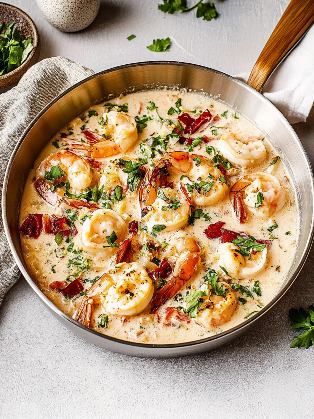 Cremige toskanische Garnelen für einen Genussabend 2 Cremige toskanische Garnelen